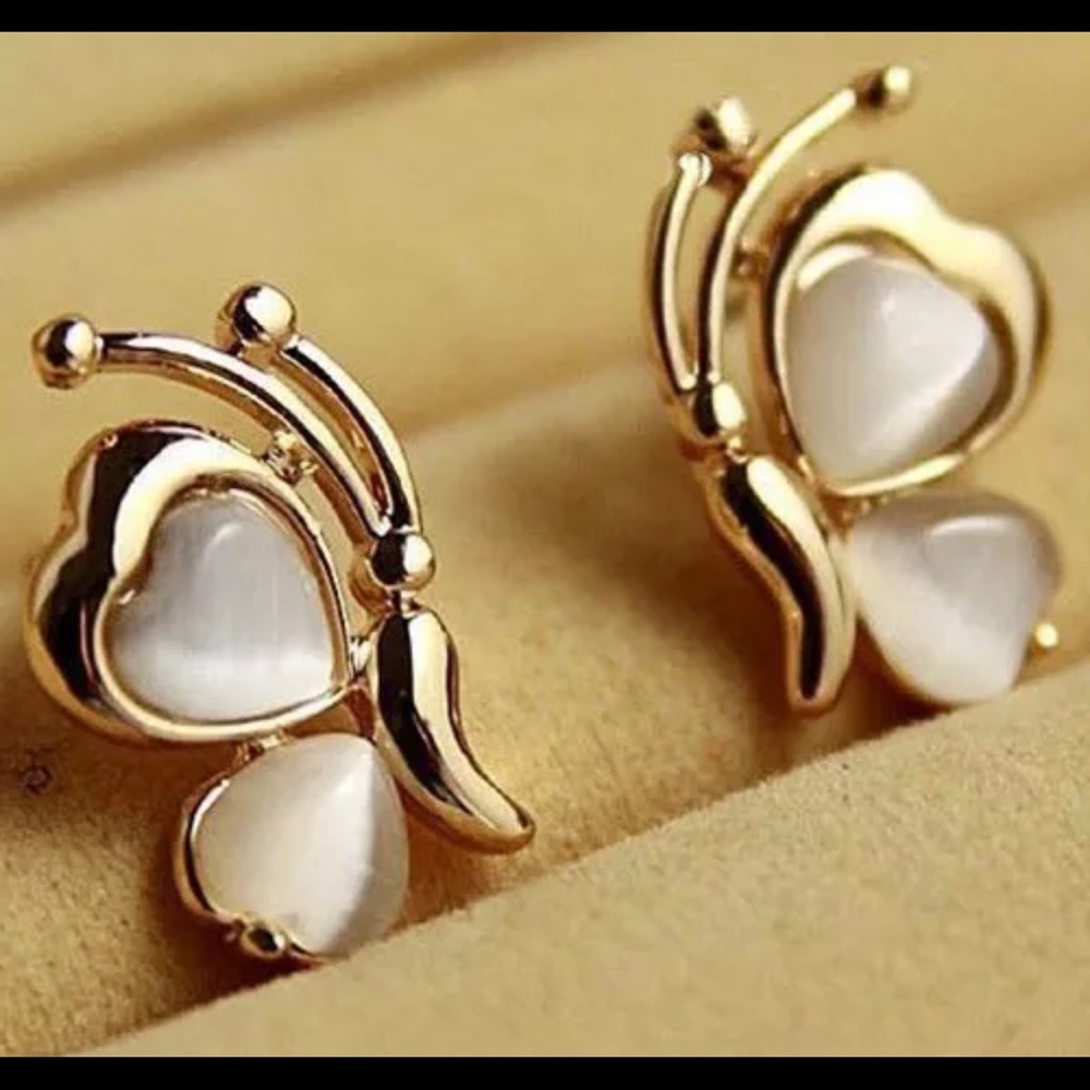 Butterfly post earrings